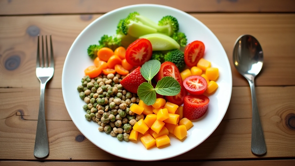 Prato equilibrado com refeição colorida e nutritiva preparada em 30 minutos